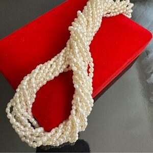 Multi-Strand Freshwater Pearl Necklace and Bracelet Set